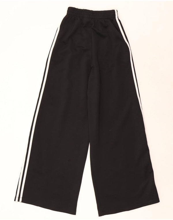 Pantaloni da tuta da donna Adidas a gamba larga UK 6 XS poliestere nero