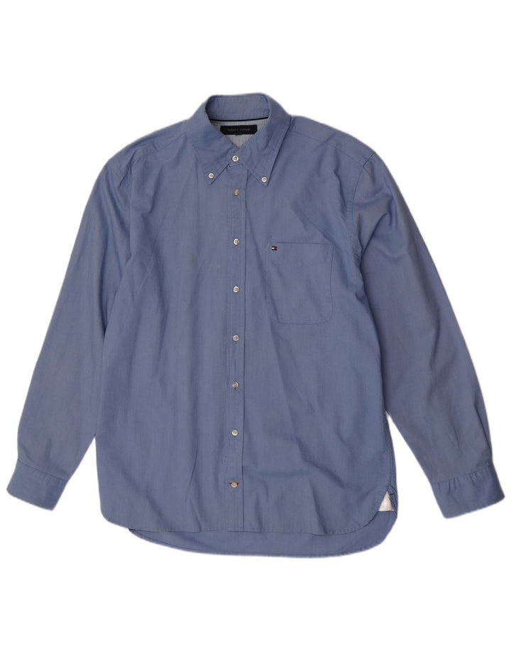 Camicia da uomo Tommy Hilfiger grande in cotone blu