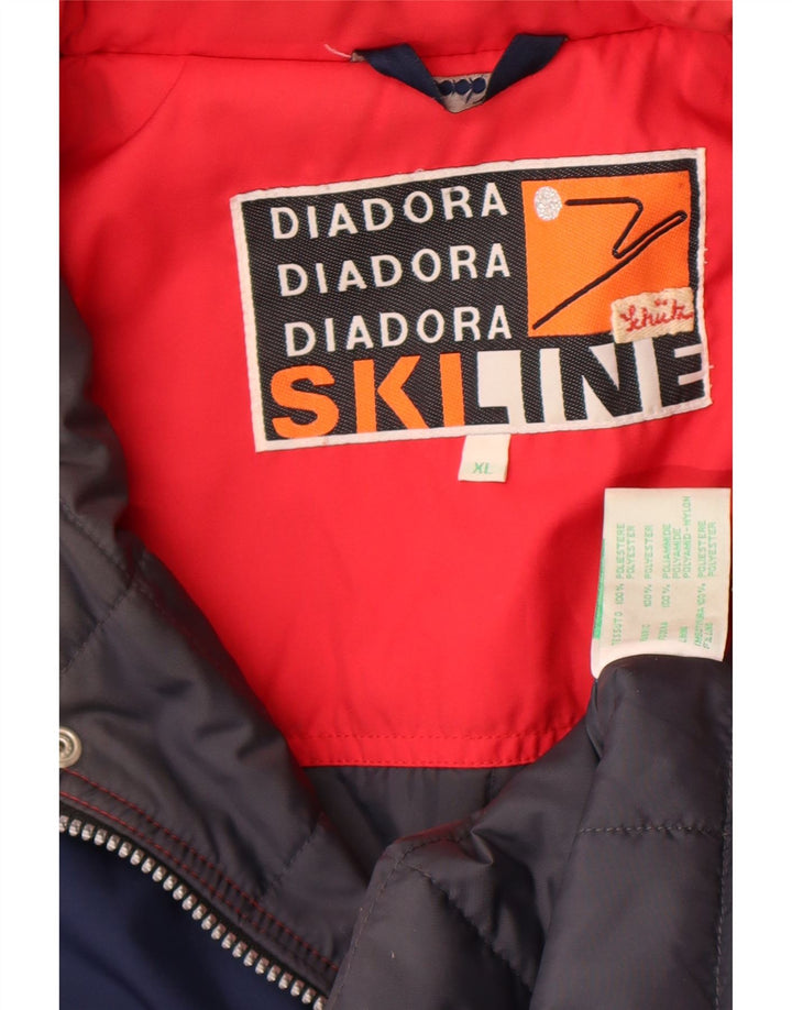 Giacca da sci grafica da uomo Diadora UK 42 XL Poliestere color block rosso