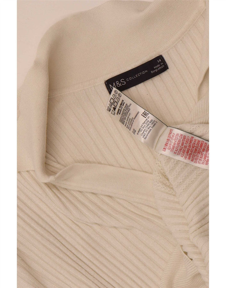 Maglione da donna Marks & Spencer con collo alto UK 14 Viscosa bianca media