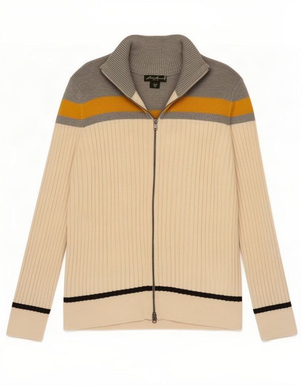 Maglione cardigan da donna Eddie Bauer UK 20 2XL Cotone color block beige