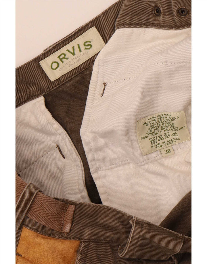 Pantaloni cargo dritti da uomo Orvis W38 L32 in cotone marrone