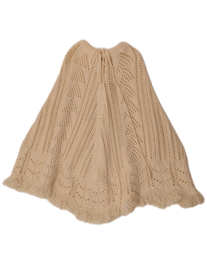 Maglione poncho da donna Sisley taglia unica in lana bianca