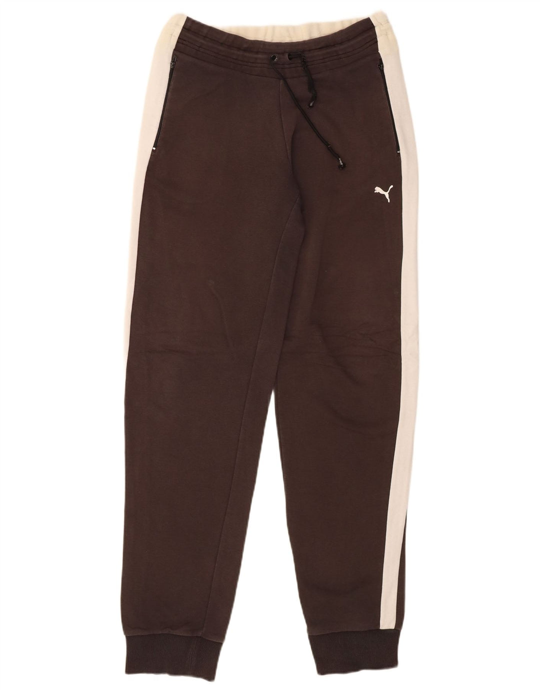 PUMA Womens Tracksuit Trousers Joggers UK 14 Medium Brown Colourblock