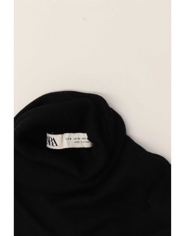 Maglione maglione a collo alto da donna Zara UK 12 medio nero
