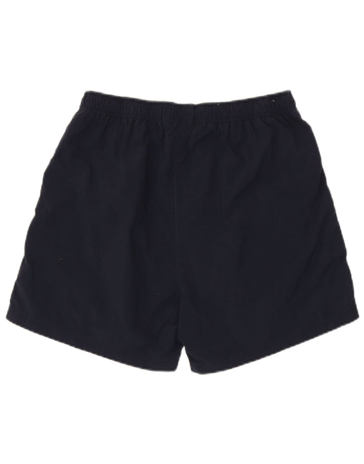 Pantaloncini sportivi da uomo Asics medi in nylon color block blu navy