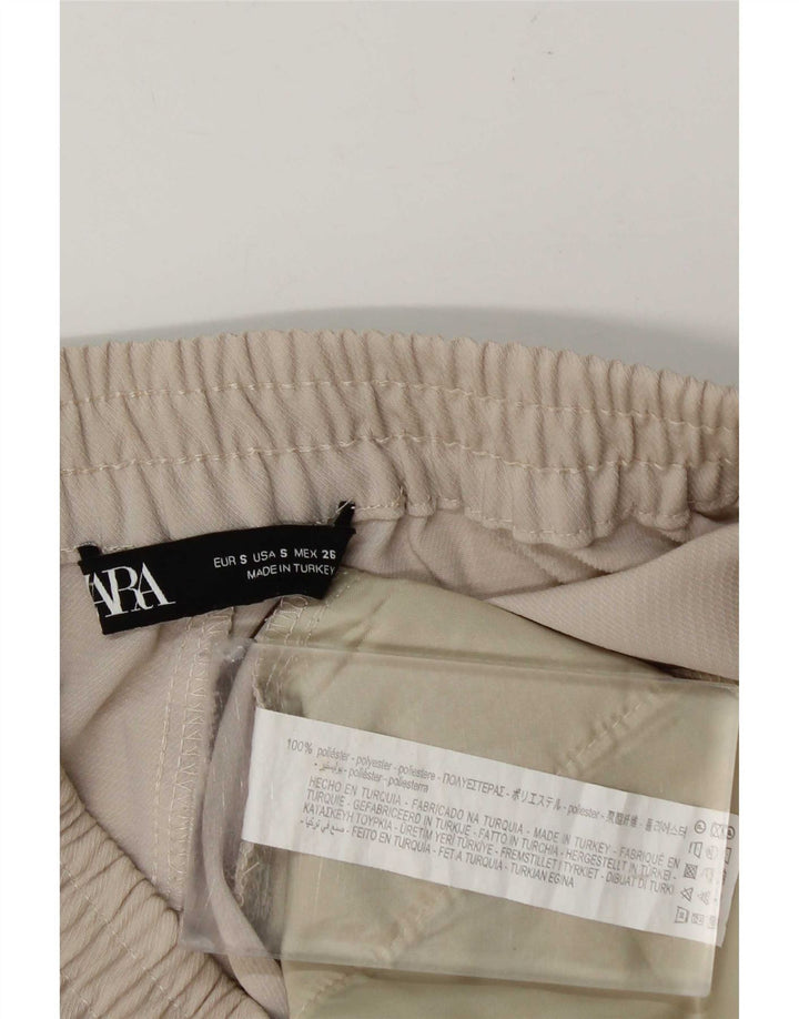 Pantaloni casual affusolati da donna Zara piccoli W26 L25 poliestere beige
