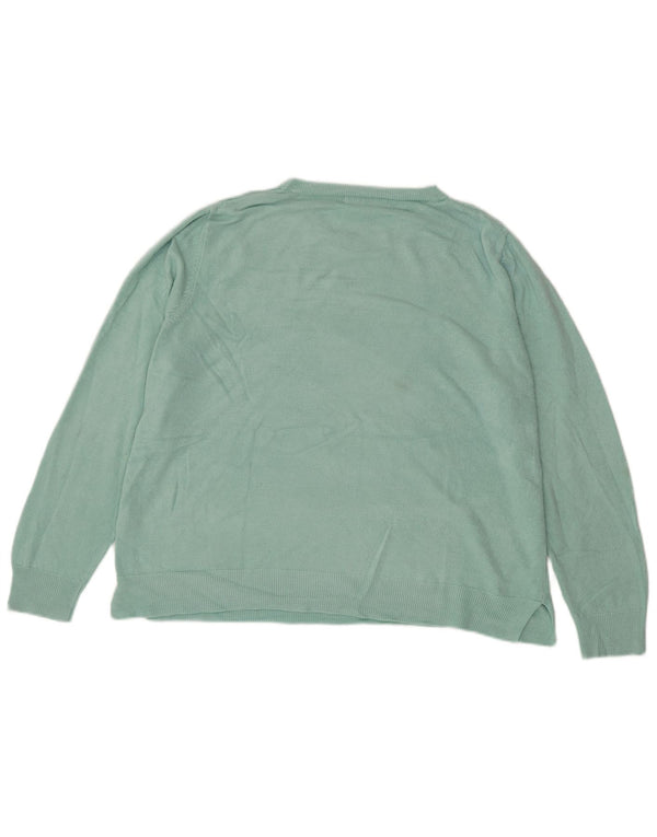 Maglione maglione girocollo da donna Marks & Spencer UK 22 3XL acrilico verde