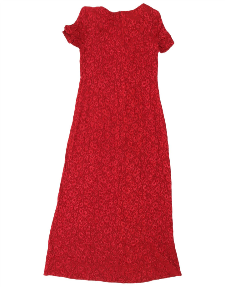Abito lungo da donna Laura Ashley UK 12 rosso medio floreale