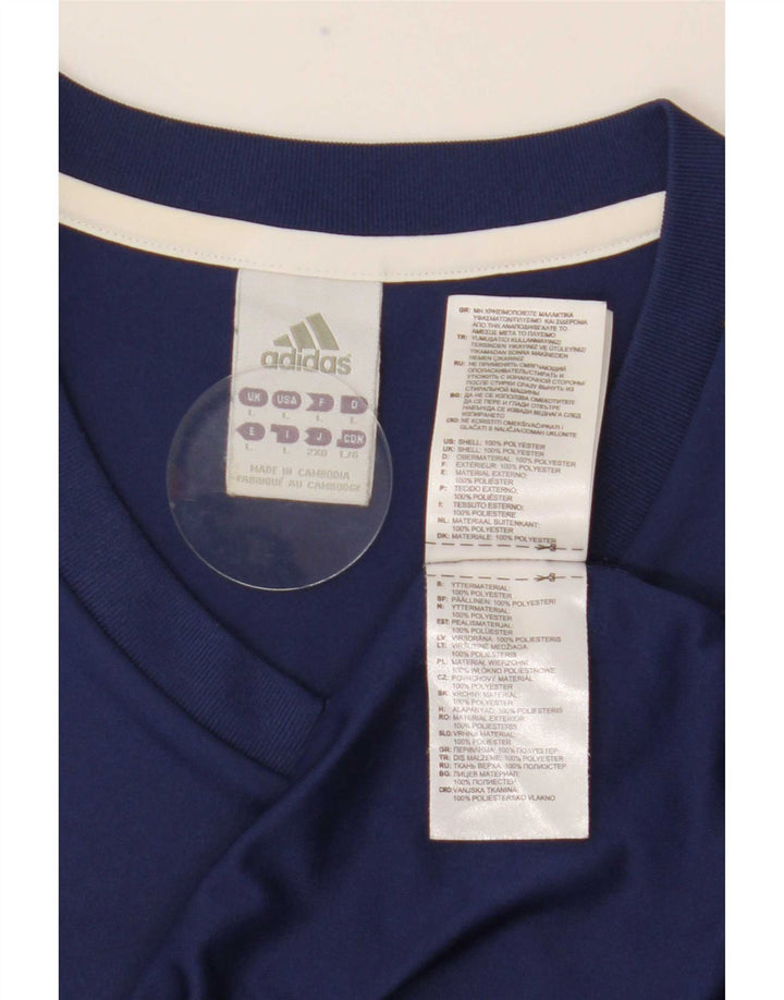 T-shirt da uomo Adidas Top Large in poliestere blu navy