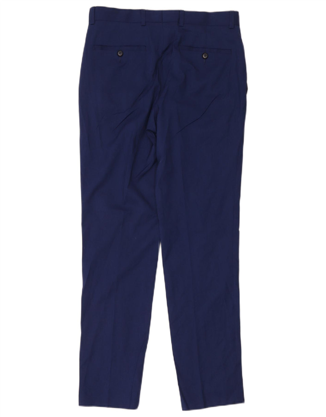 Pantaloni da abito slim da uomo Marks & Spencer W30 L29 blu navy in viscosa