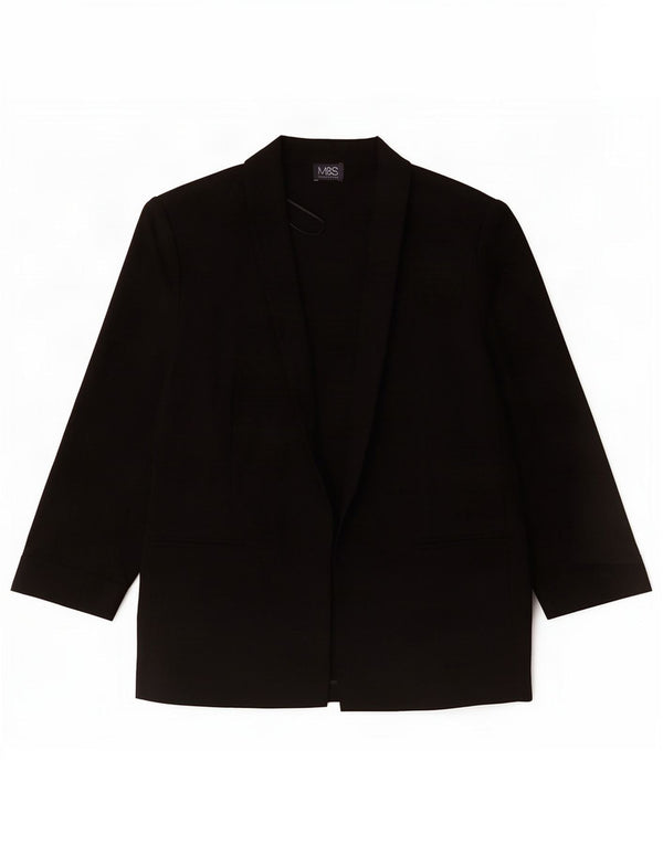 Giacca blazer aperta con maniche a 3/4 Marks & Spencer da donna UK 14 grande nera