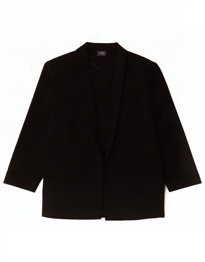Giacca blazer aperta con maniche a 3/4 Marks & Spencer da donna UK 14 grande nera