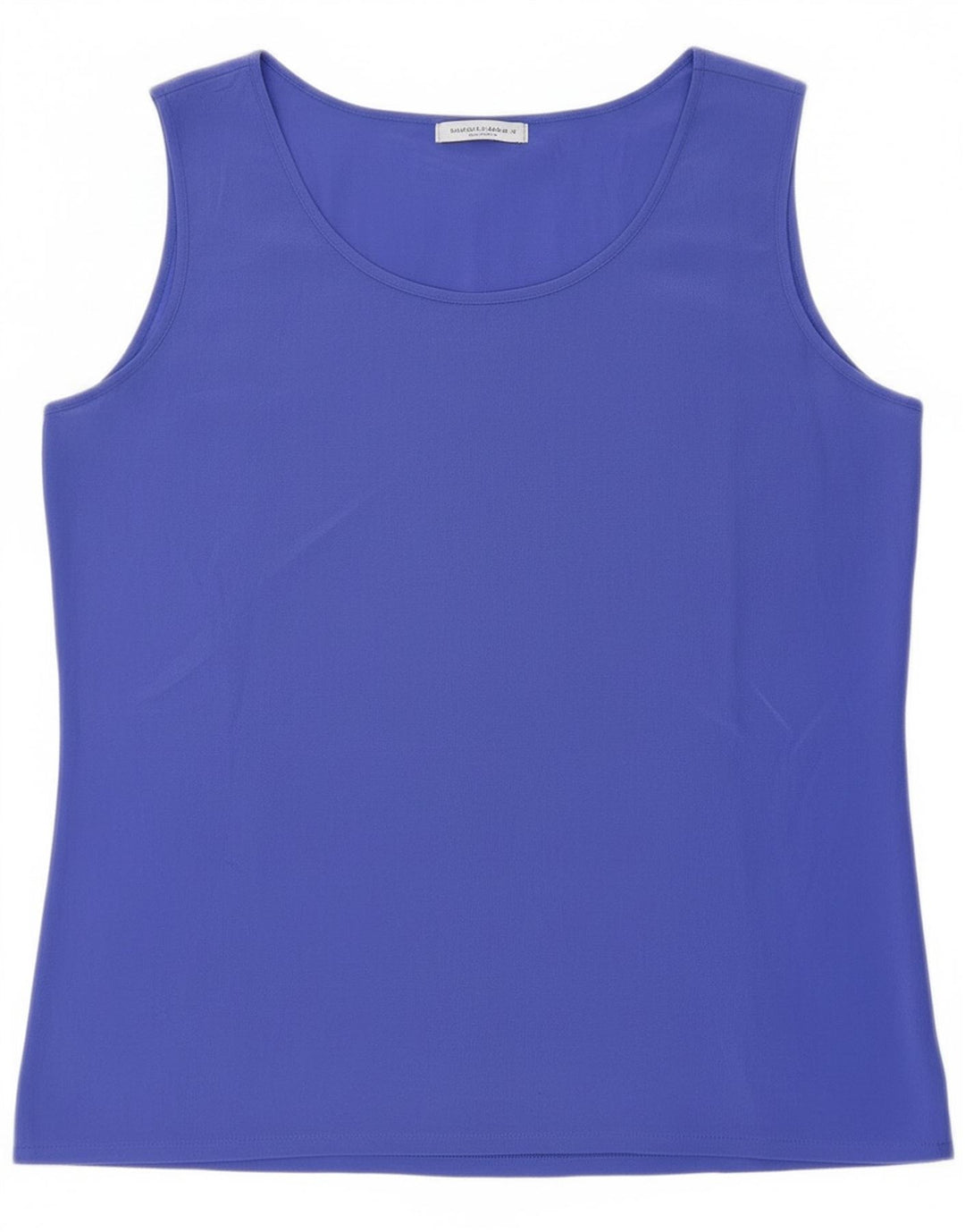 Canotta trasparente da donna vintage UK 8 piccola seta blu