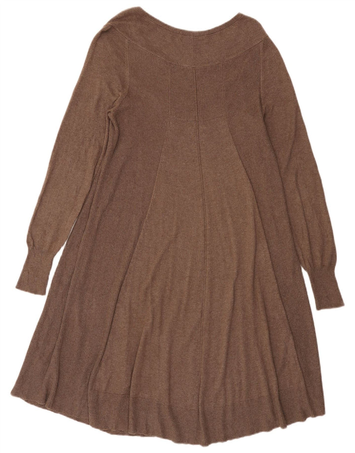 Abito maglione da donna Marks & Spencer UK 14 Cotone marrone medio