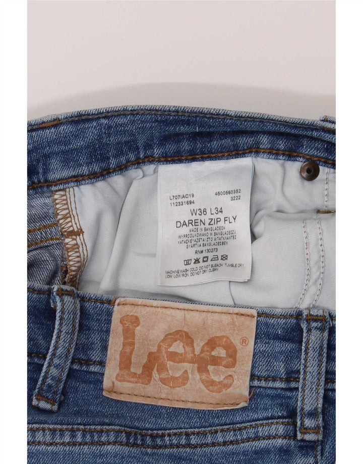Jeans slim Lee Daren da uomo con cerniera e effetto invecchiato W36 L34 cotone blu
