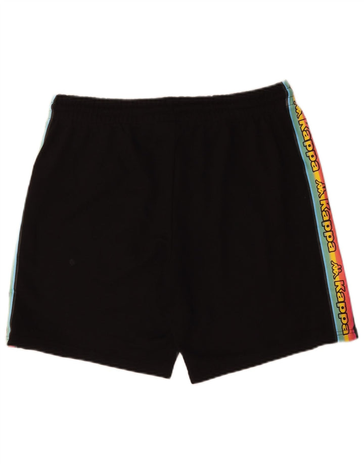Pantaloncini sportivi grafici da uomo Kappa in cotone color block medio nero