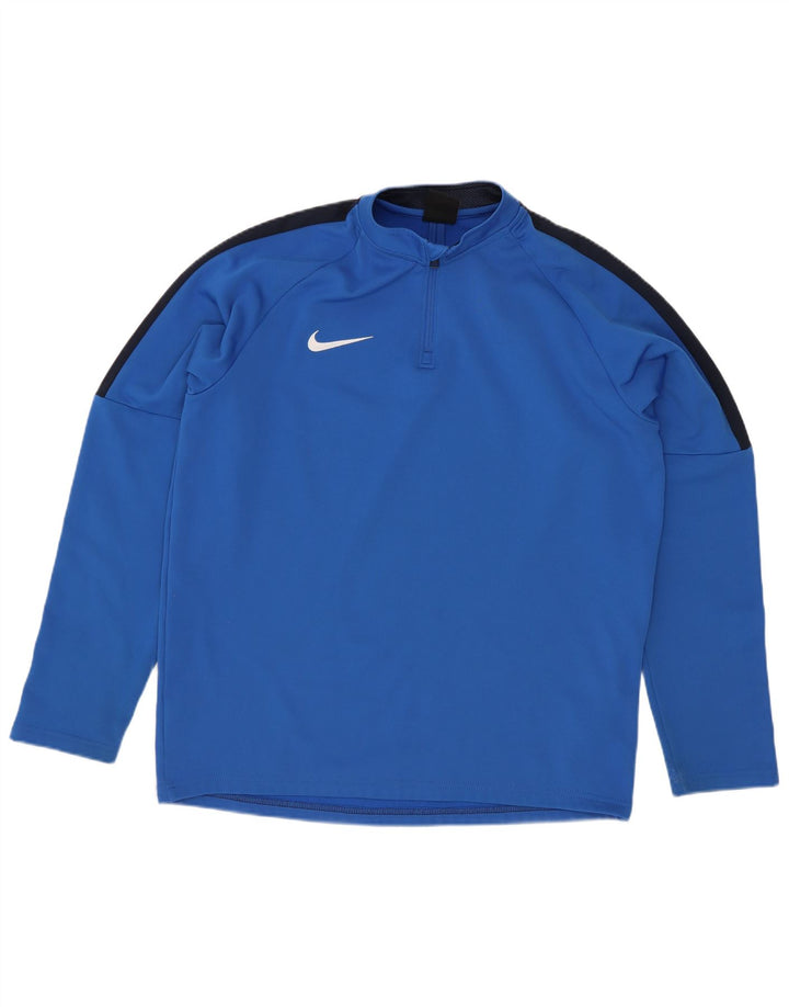 Top della tuta da ginnastica Nike da bambino con zip e collo, 13-14 anni, XL, colore blu