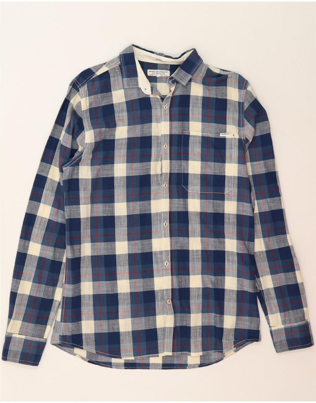 CROPP Mens Shirt Large Blue Check Vintage Cropp and Second-Hand Cropp from Messina Hembry 