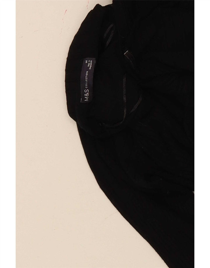 Top corto da donna Marks & Spencer manica lunga UK 14 medio nero