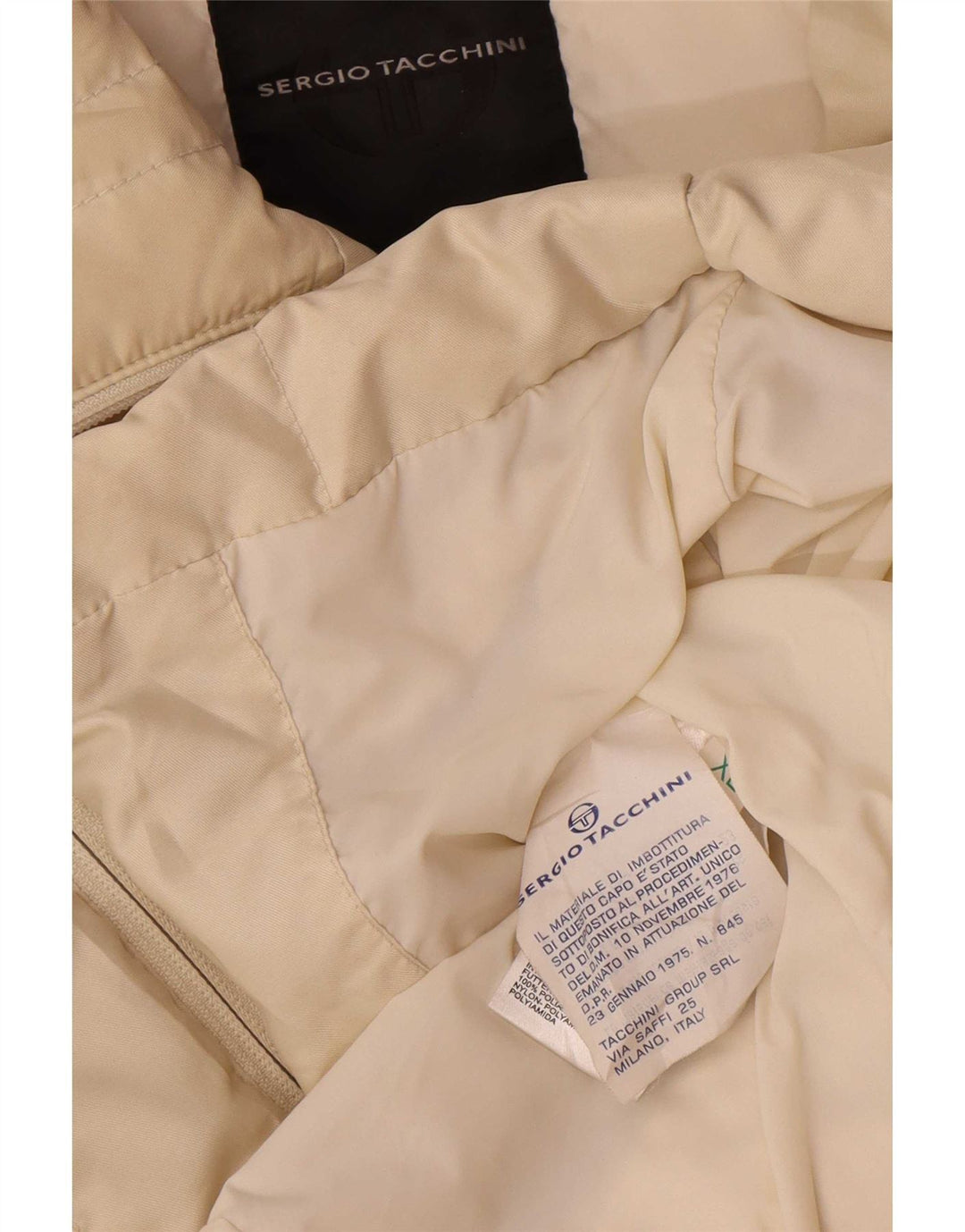 Giacca imbottita da donna Sergio Tacchini UK 18 XL in poliammide bianco sporco