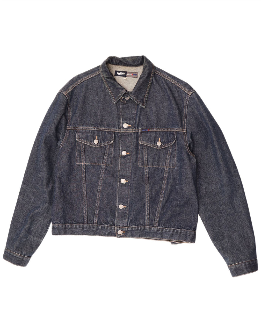 Giacca di jeans da uomo WPM UK 44 2XL Cotone blu navy