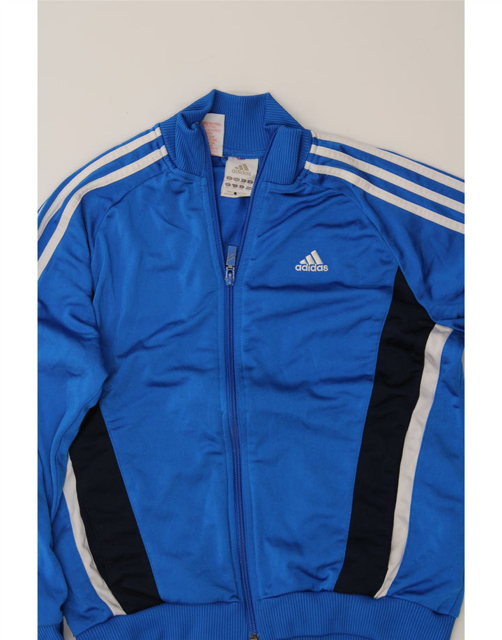 ADIDAS Boys Tracksuit Top Jacket 11-12 Years Blue Colourblock Polyester Vintage Adidas and Second-Hand Adidas from Messina Hembry 