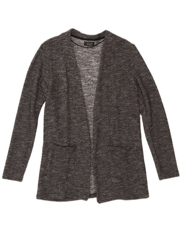 Maglione cardigan da uomo Zara piccolo in cotone screziato nero