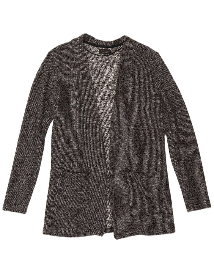 Maglione cardigan da uomo Zara piccolo in cotone screziato nero