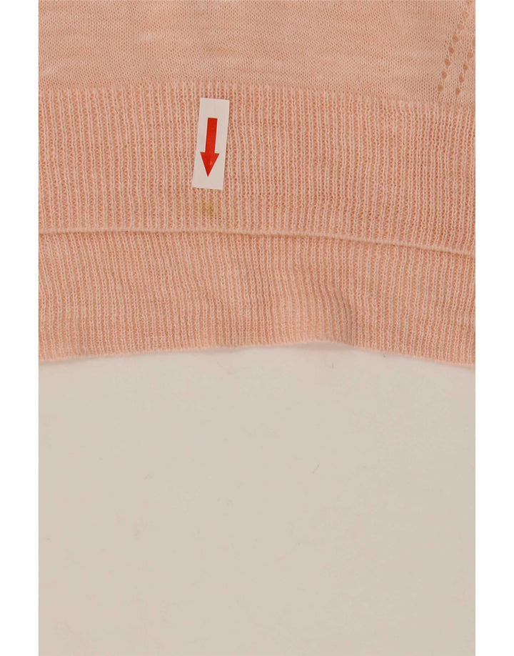 Maglione da donna Marks & Spencer con scollo a V trasparente UK 14 Rosa medio