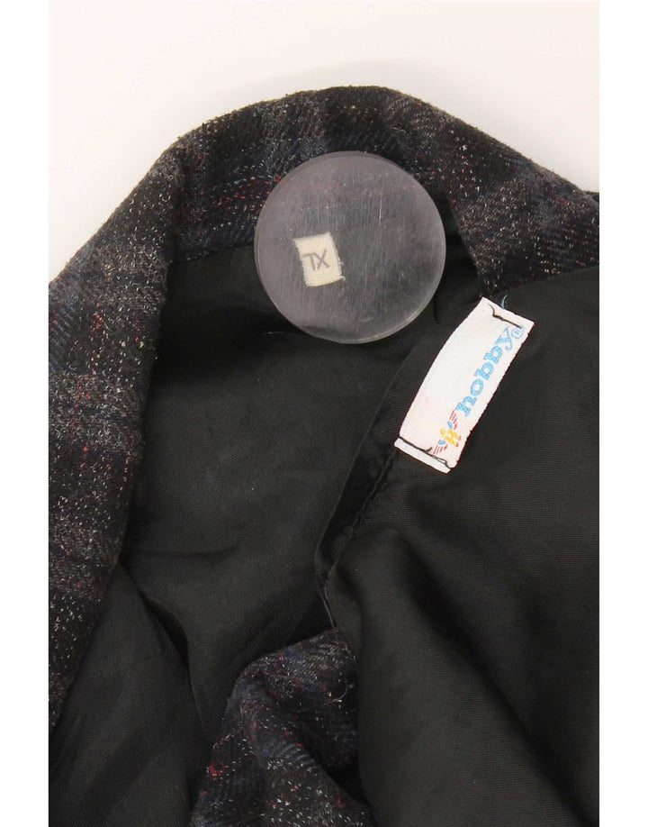 Giacca blazer vintage da uomo a 2 bottoni UK 42 XL blu navy a quadri