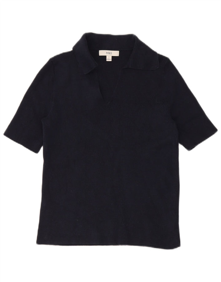 Polo da donna Marks & Spencer UK 12 cotone blu navy medio