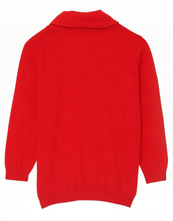 Maglione da donna Chaps con collo a scialle UK 12 Seta rossa media