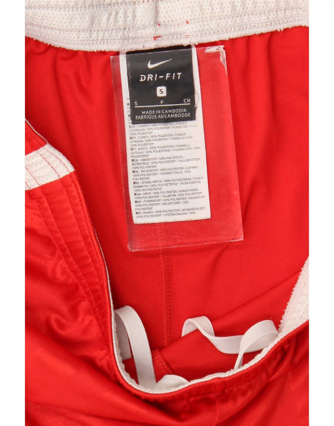 Pantaloncini sportivi Nike Dri Fit da uomo piccoli in poliestere color block rosso