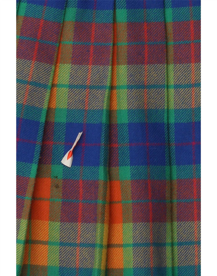 Gonna a pieghe vintage da donna a pieghe W28 scozzese medio multicolore