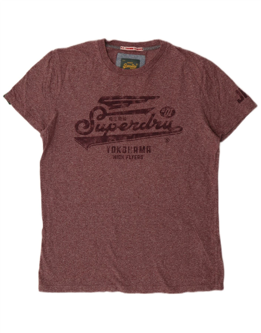 T-shirt grafica da donna Superdry Top grande in cotone chiazzato marrone