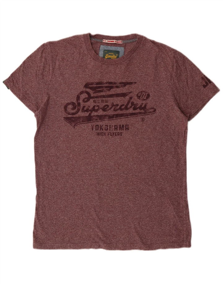 T-shirt grafica da donna Superdry Top grande in cotone chiazzato marrone