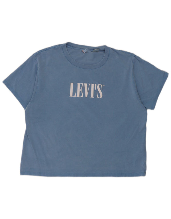 T-shirt grafica da donna Levi's Top UK 14 cotone blu medio
