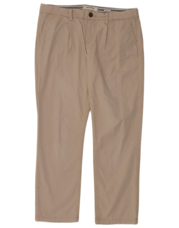 FAT FACE Pantaloni chino con pegging da donna UK 12 Medio W32 L28 Cotone beige