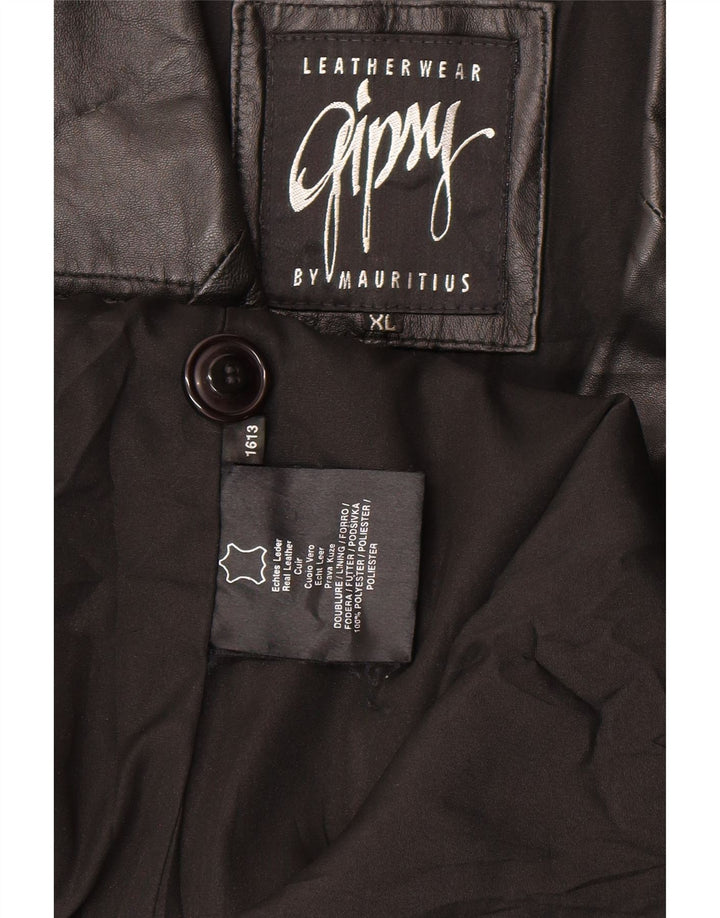 GIPSY BY MAURITIUS Mens Leather Jacket UK 42 XL Black Leather