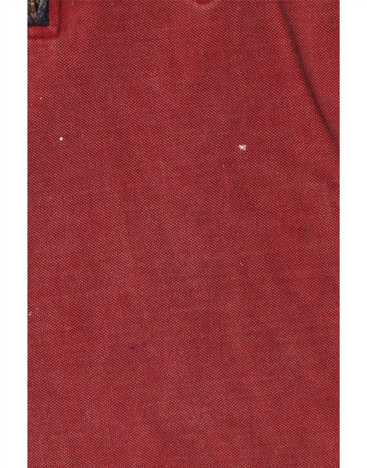 Felpa da uomo con collo con zip Fat Face, maglione, cotone rosso medio