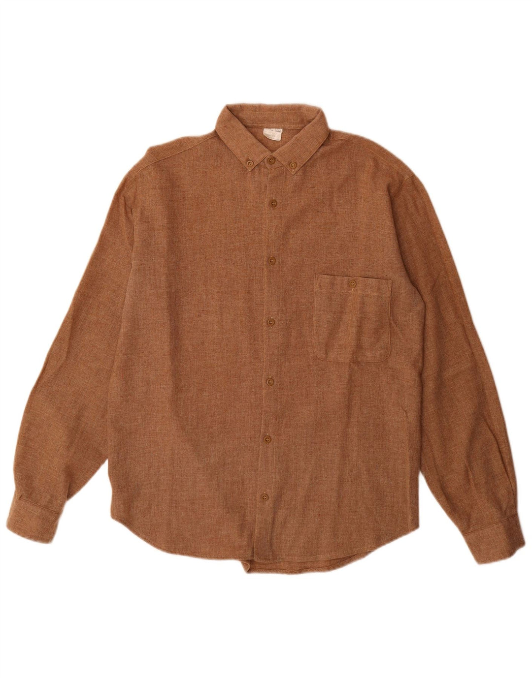 Camicia da uomo vintage taglia 39 in poliestere marrone medio