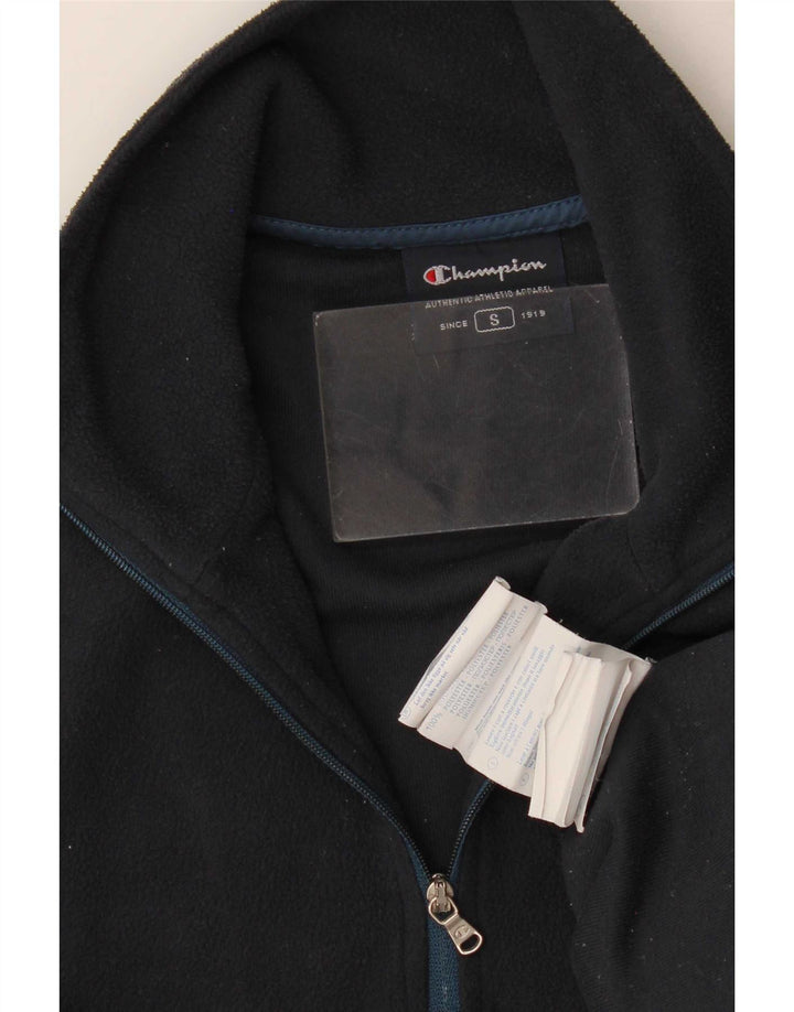 Maglione in pile da uomo Champion con zip e collo, piccolo, in poliestere blu navy