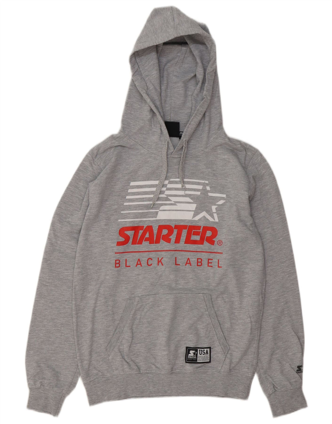 Maglione con cappuccio grafico da uomo Starter in cotone grigio medio