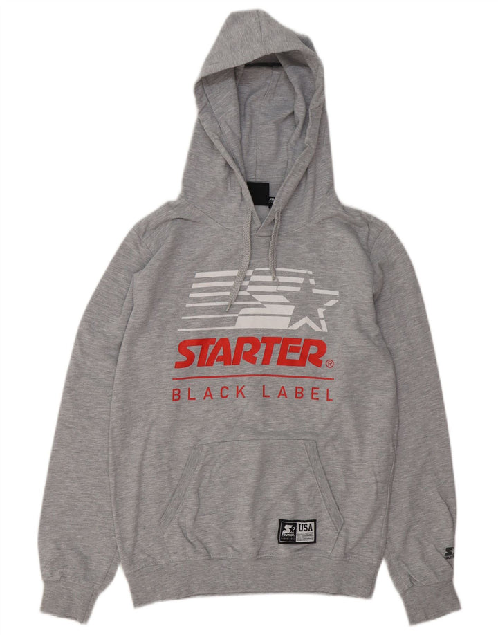 Maglione con cappuccio grafico da uomo Starter in cotone grigio medio