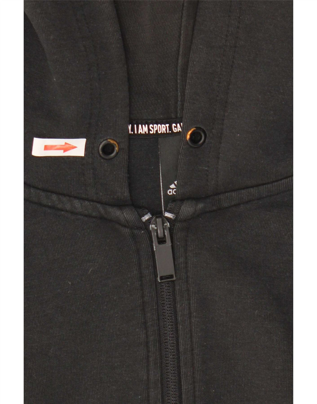 Maglione con cappuccio e zip Adidas da uomo in cotone nero medio