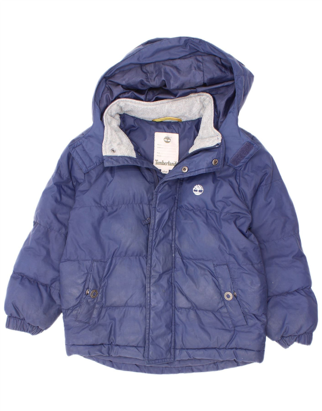 Giacca imbottita con cappuccio Timberland per ragazzi 4-5 anni in poliestere blu navy
