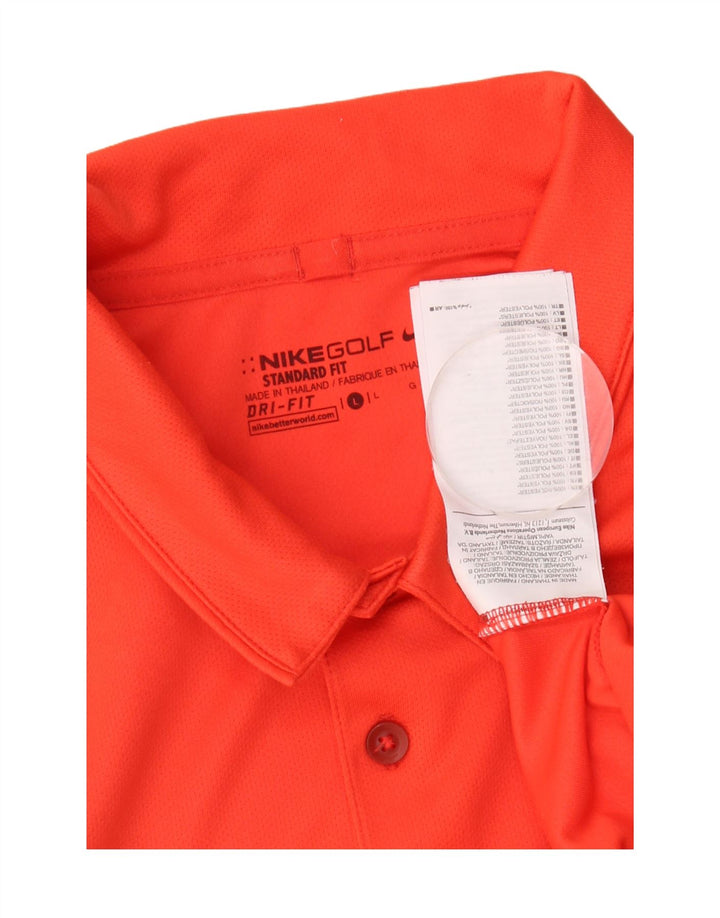 Polo Nike da uomo Dri Fit grande in poliestere color block arancione