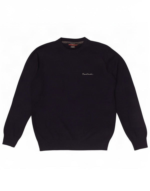Maglione maglione girocollo da uomo Pierre Cardin piccolo acrilico blu navy