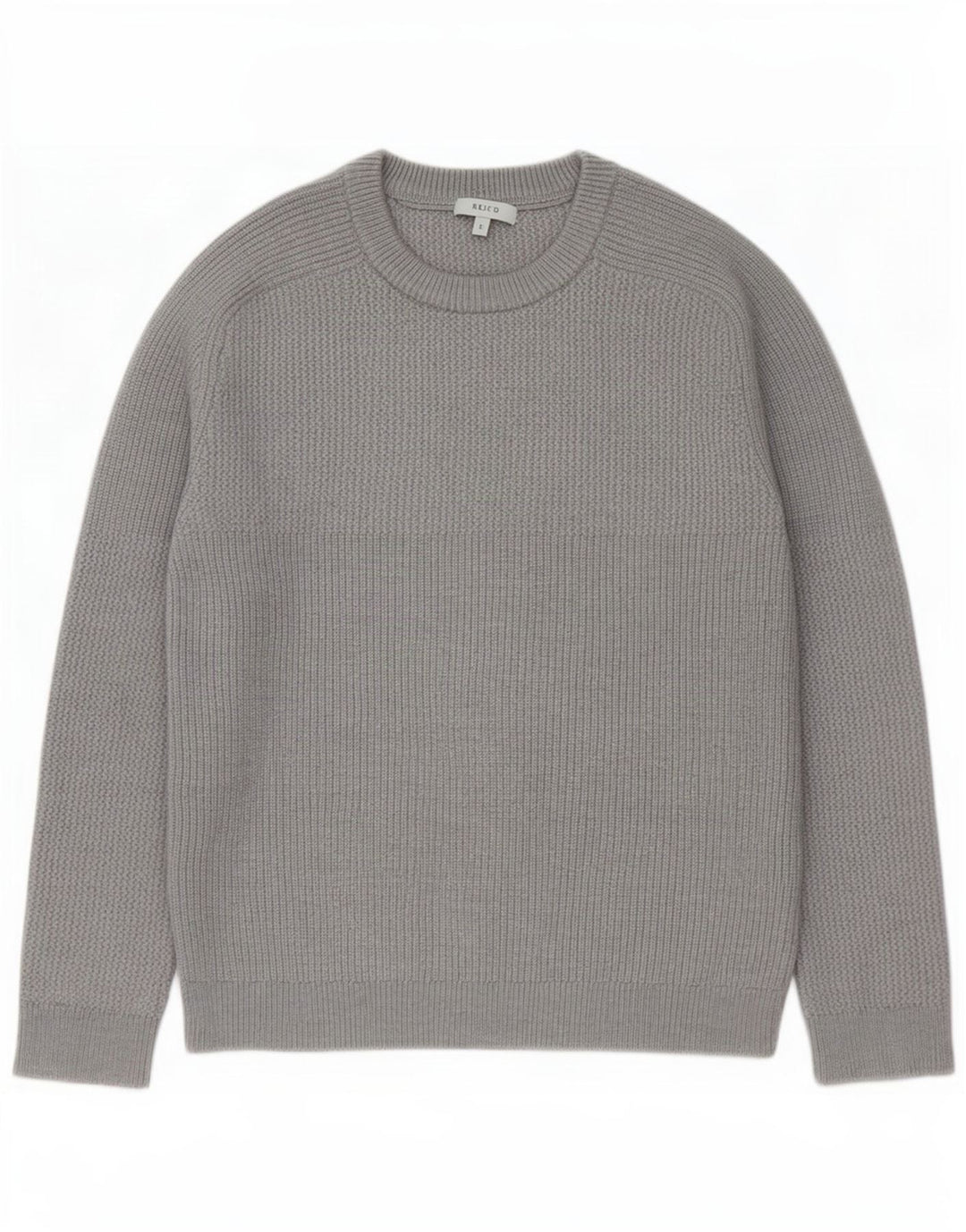 Maglione maglione girocollo da uomo Reiss grande lana grigia
